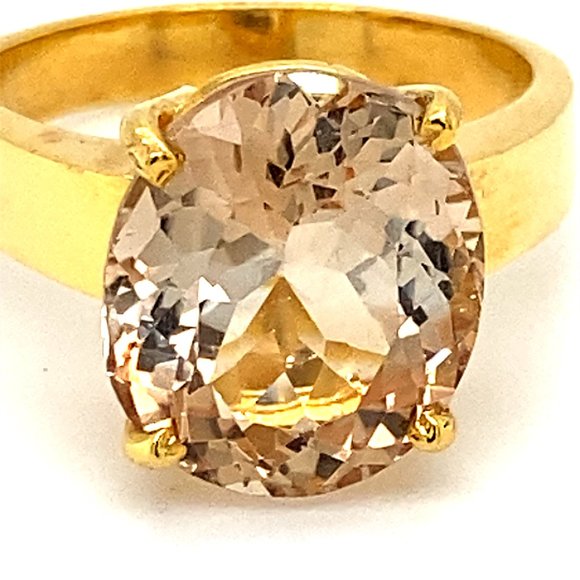 Imperial Topaz 8.74ct Solid 18K Yellow Gold Ring - Picture 7 of 7